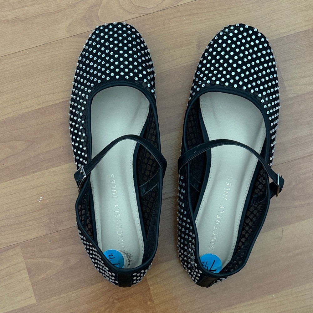 Sincerely Jules Studded Flats / Mary Janes
